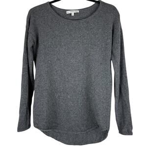 The Cashmere Project Soft Dark Gray Long Sleeve Crew Neck Leopard Star Sweater-S